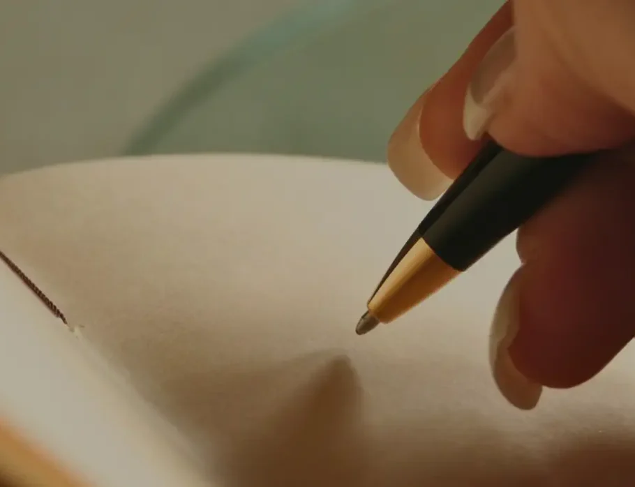 Femme qui écrit dans un carnet pour profiter des bienfaits du journaling